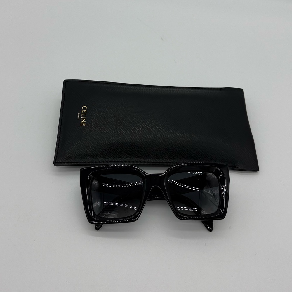 Authentic NEW Celine Black Rectangle Acetate sunglasses - Picture 10 of 17